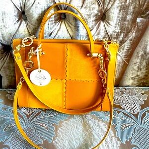 Matmazel design Elegant  Tan Leather Handbag